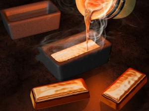 gold bar pour
